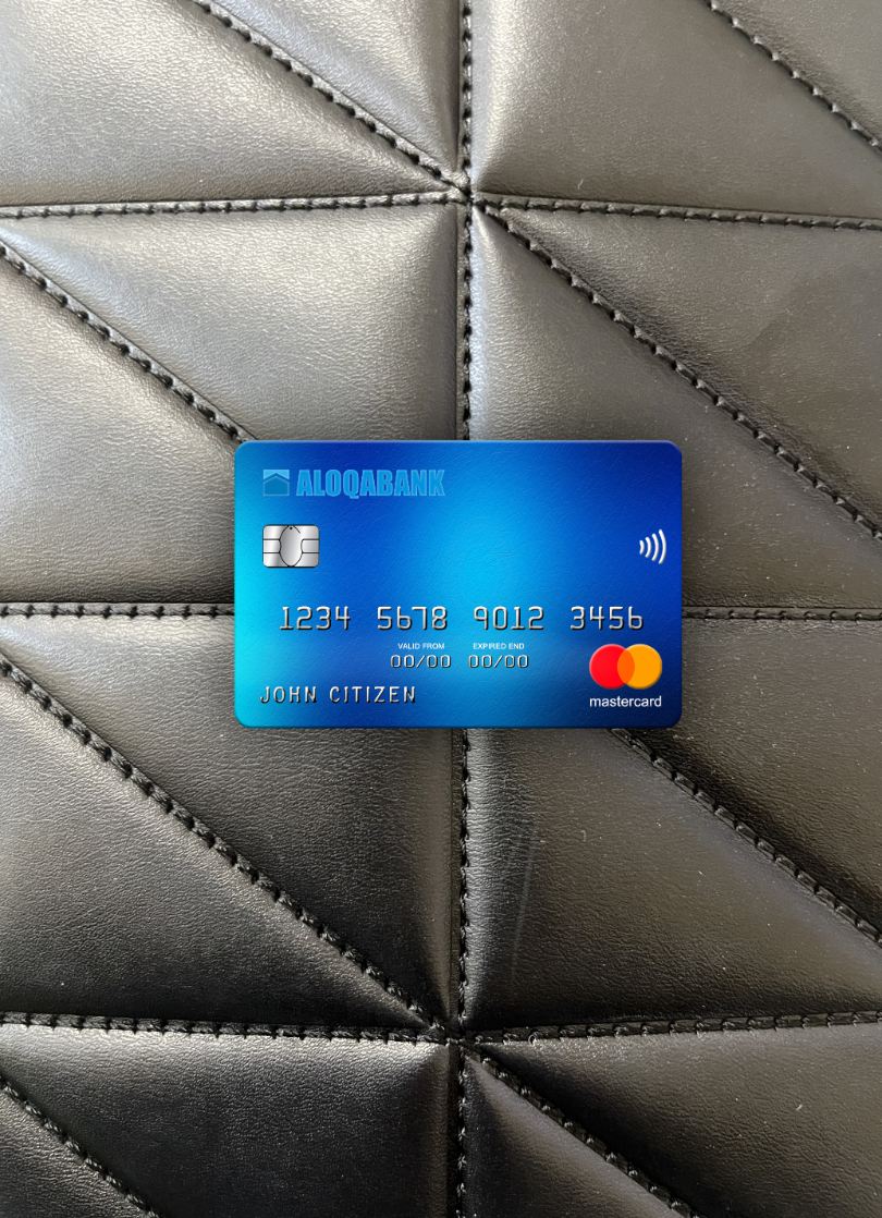 Download Uzbekistan Aloqabank mastercard photolook front Photoshop template